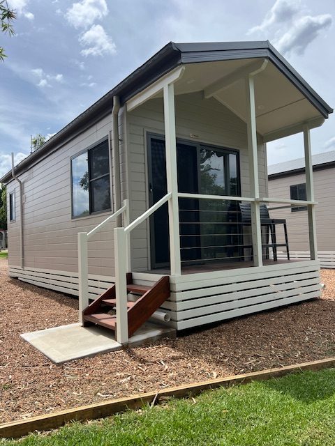 Studio Cabin with full Kitchen and verandah overlo